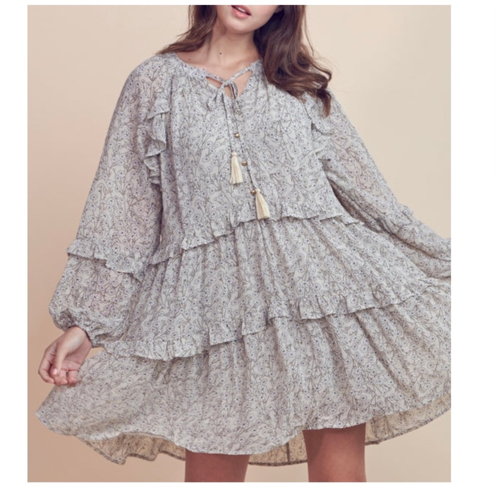 Talulah Daisy Ruffle Tiered Mini Dress Sz. M